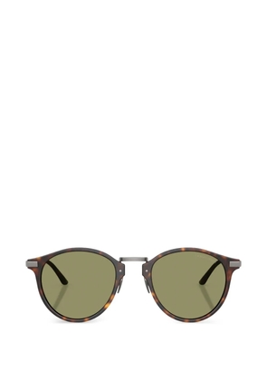 Giorgio Armani tortoiseshell-effect round-frame sunglasses - Brown