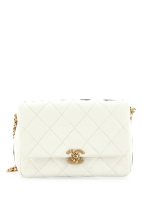 CHANEL Pre-Owned Chain Melody Flap Bag Quilted Caviar Small crossbody bag - Neutrals