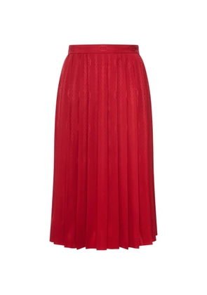 Gucci midi logo-jacquard pleated skirt - Red