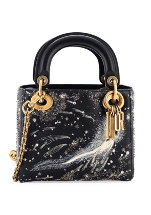 Christian Dior Pre-Owned Lady Dior Chain Bag Embroidered Calfskin Mini satchel - Black