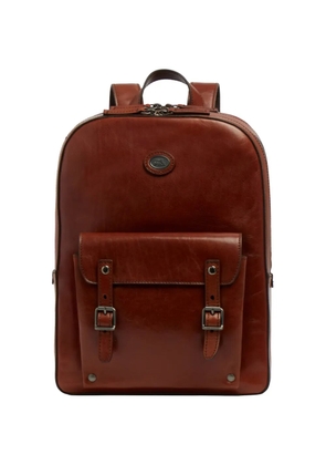 The Bridge buckle-detail leather backpack - Brown