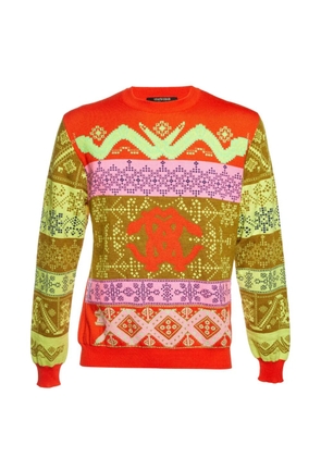 Roberto Cavalli Vintage geometric jacquard sweater - Orange