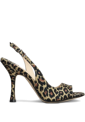 Anna F. 100mm leopard-print sandals - Neutrals