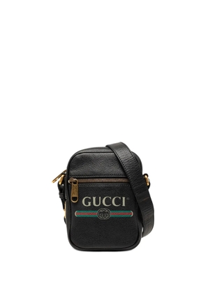 Gucci Pre-Owned 2000-2015 Mini Grained Calfskin Logo crossbody bag - Black
