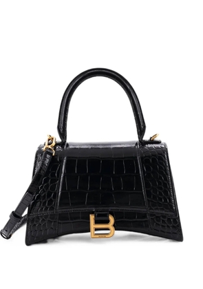 Balenciaga Pre-Owned Hourglass Top Handle Bag Crocodile Embossed Leather Small crossbody bag - Black
