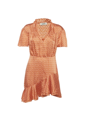 SANDRO Suzen ruffled heart-print dress - Orange