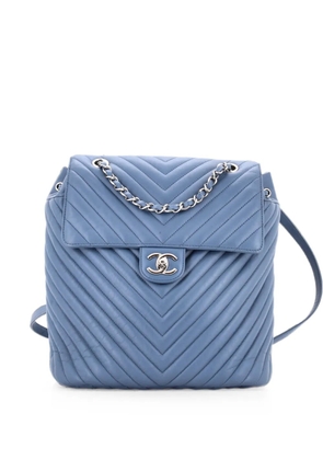 CHANEL Pre-Owned Urban Spirit Chevron Leather Large backpack - Blue