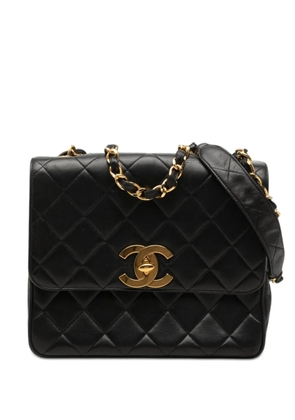 CHANEL Pre-Owned 1994-1996 XL CC Quilted Lambskin Square Single Flap crossbody bag - Black