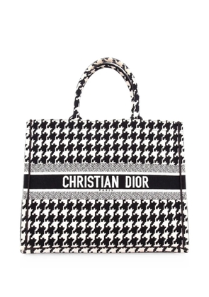 Christian Dior Pre-Owned Book Houndstooth Canvas Large tote bag - Black