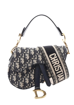 Christian Dior Pre-Owned 2010-2026 Mini Oblique Canvas Saddle Bag satchel - Blue