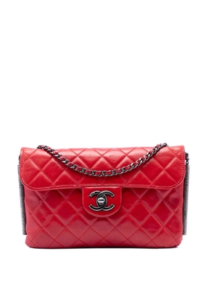 CHANEL Pre-Owned 2013-2014 CC Quilted Lambskin Embossed LAX Single Flap crossbody bag - Red