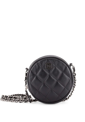 CHANEL Pre-Owned Round Clutch with Chain Quilted Lambskin Mini crossbody bag - Black