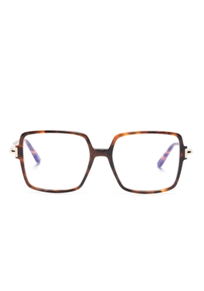 TOM FORD Eyewear tortoiseshell-effect square-frame glasses - Brown