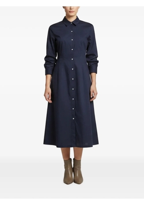 Theory ruched-sleeve midi shirt dress - Blue