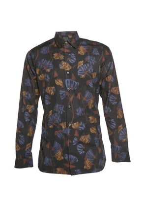 Prada Pre-Owned floral-print long-sleeve cotton shirt - Black