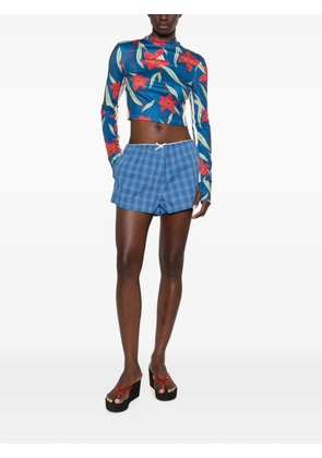adidas X Farm Rio floral-print cropped T-shirt - Blue
