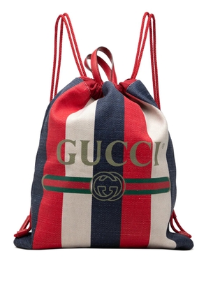 Gucci Pre-Owned 2000-2015 Canvas Sylvie Baiadera Web Drawstring backpack - Red