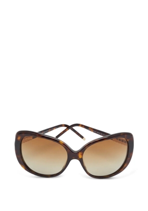 Bvlgari Pre-Owned Crystal oversized sunglasses - Brown