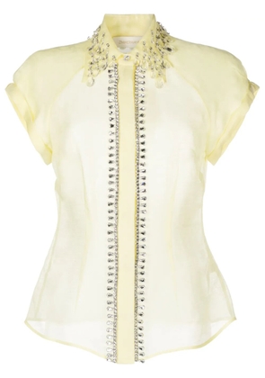 ZIMMERMANN Matchmaker Diamante linen-blend blouse - Yellow