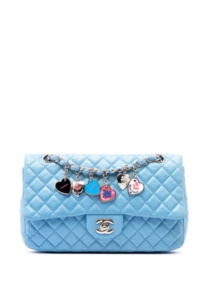 CHANEL Pre-Owned 2008-2009 Medium Classic Lambskin Valentines Heart Charms Single Flap shoulder bag - Blue