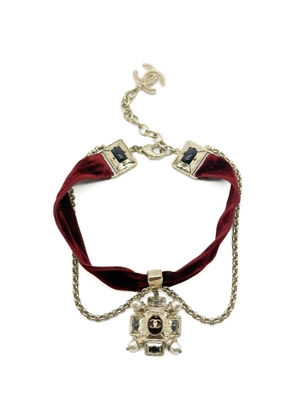 CHANEL Pre-Owned 2017 Renaissance velvet choker - Gold