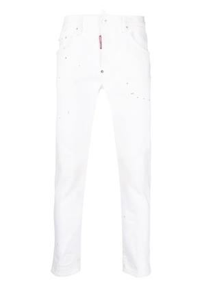 DSQUARED2 Skater paint-splatter skinny jeans - White