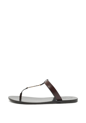 Saint Laurent Pre-Owned Cassandre thong sandals - Brown