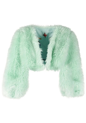 DSQUARED2 faux-fur cropped jacket - Green