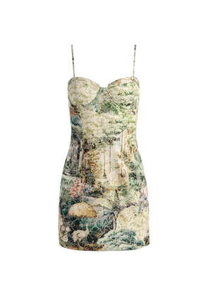 alice + olivia seamed corset mini dress - Green