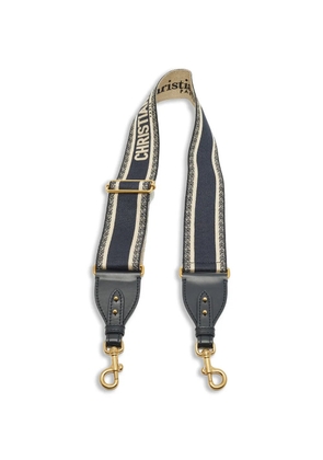 Christian Dior Pre-Owned embroidered canvas shoulder strap - Blue