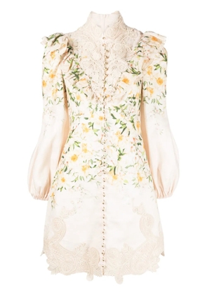 ZIMMERMANN Coaster floral-print minidress - Neutrals