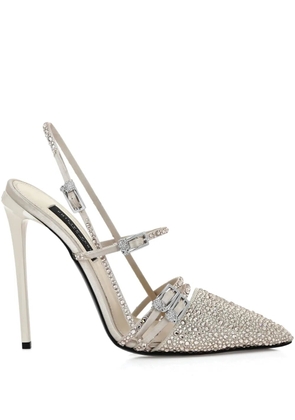 Philipp Plein 120mm slingback pumps - Neutrals