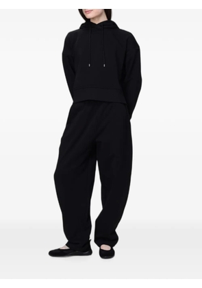 Max Mara drawstring-hood cropped hoodie - Black