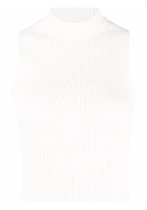SANDRO ribbed knit cotton top - White