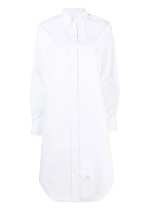 Thom Browne logo-patch detail shirt dress - White