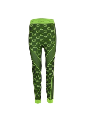 Gucci Pre-Owned GG monogram jacquard leggings - Green