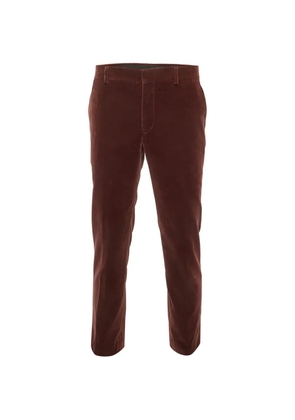 Hermès Pre-Owned velvet-finish straight-fit trousers - Red