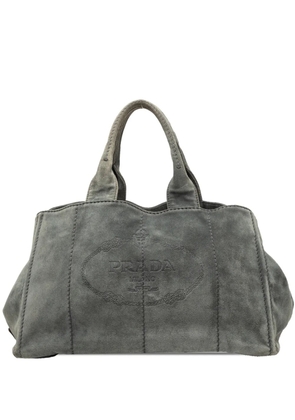 Prada Pre-Owned 2013-2026 Large Scamosciato Canapa Logo satchel - Grey
