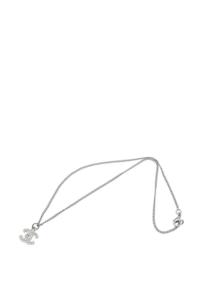 CHANEL Pre-Owned 2009 CC Brass and Strass Pendant Necklace costume necklace - Silver