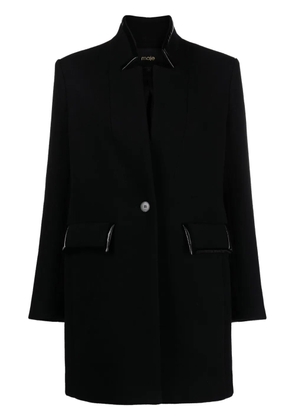 Maje single-breasted wool-blend coat - Black
