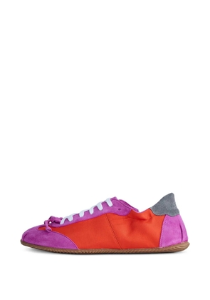 Abra suede-panelled bow-detail sneakers - Pink