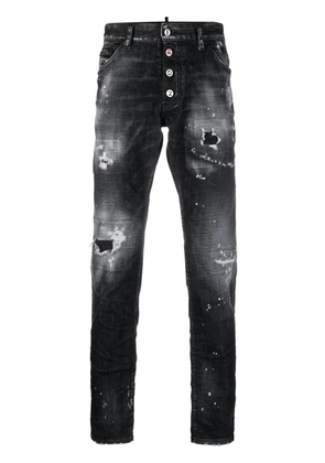 DSQUARED2 distressed slim-cut jeans - Black