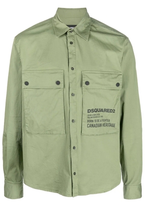 DSQUARED2 logo-detail cotton shirt - Green