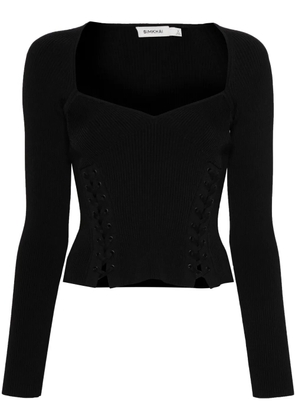 Simkhai Daphane sweetheart-neck top - Black