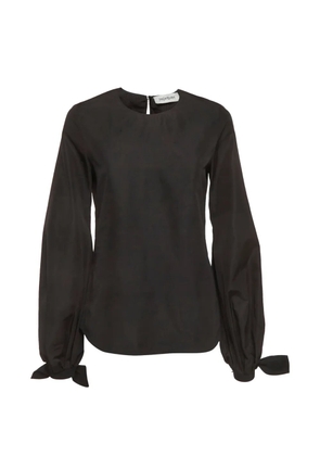 Saint Laurent Pre-Owned bow-detail long-sleeve blouse - Black