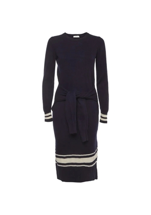 SANDRO striped tie-waist midi dress - Blue