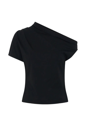 Anna Quan Astra one-shoulder draped T-shirt - Black