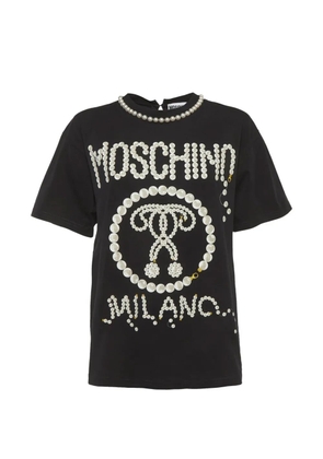Moschino Pre-Owned pearl-print oversized T-shirt - Black