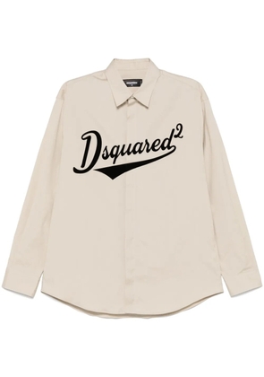 DSQUARED2 logo-flocked shirt - Neutrals