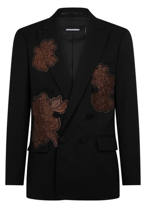 DSQUARED2 rhinestone-embellished double-breasted blazer - Black